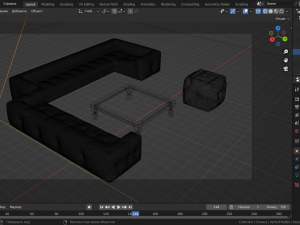 Furniture Sofa 2 Table 3D 模型