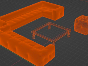 Furniture Sofa 2 Table 3D Model