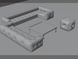 Furniture Sofa 2 Table 3D 模型