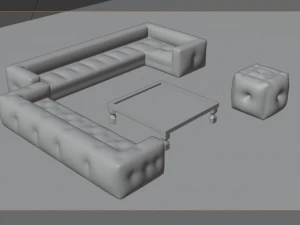 Furniture Sofa 2 Table 3D Model