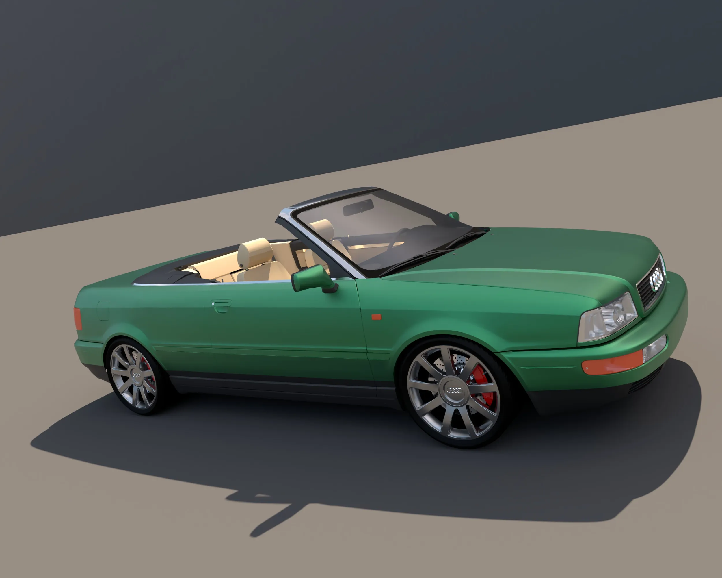 Audi 80 Cabrio 3D Model .c4d .max .obj .3ds .fbx .stl .blend