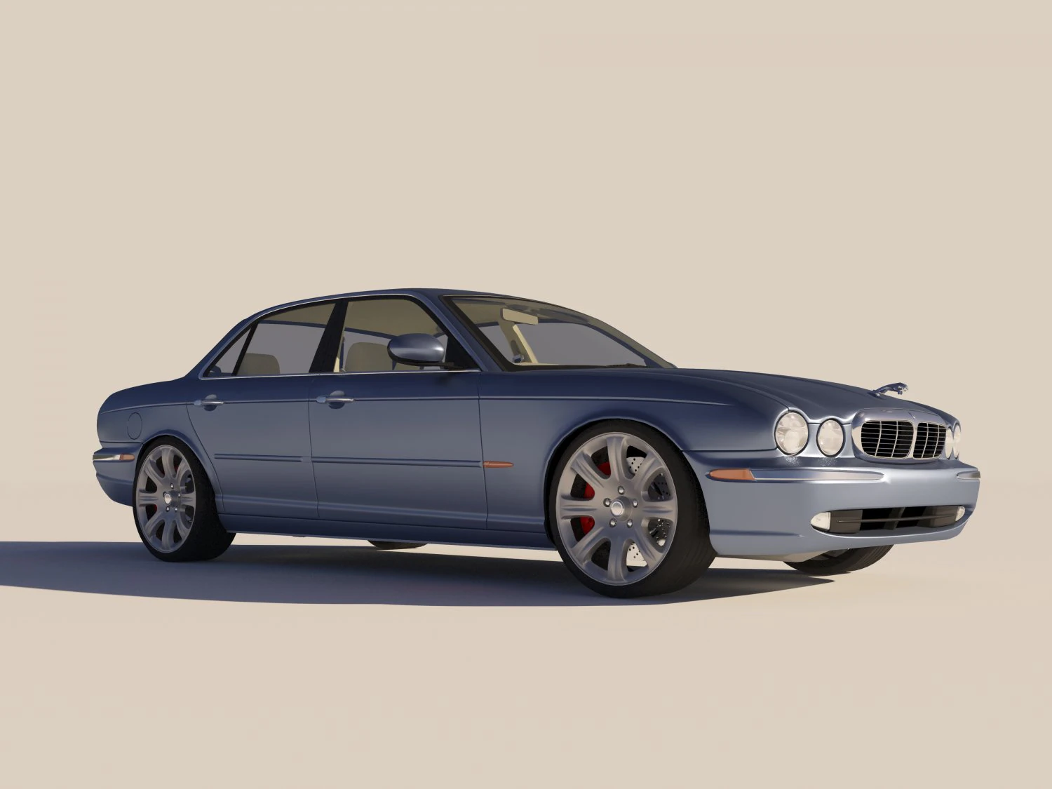Jaguar XJ8 3D Model .c4d .max .obj .3ds .fbx .stl .blend