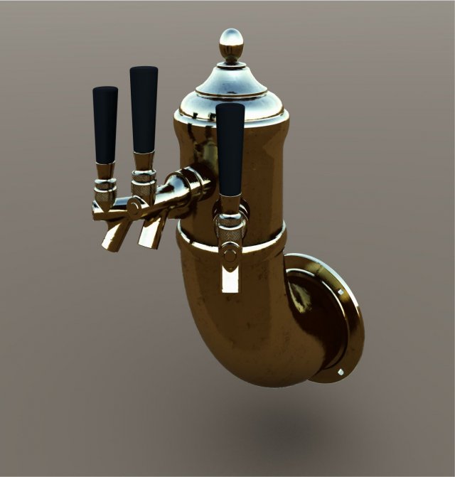 Lamp Beer Tower - Wall Mounted 3D Model .c4d .max .obj .3ds .fbx .stl .blend 