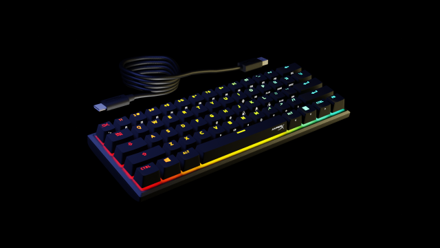HyperX Alloy Origins 60 RGB Mechanical Gaming Keyboard 3D Model .c4d .max .obj .3ds .fbx .stl .blend 