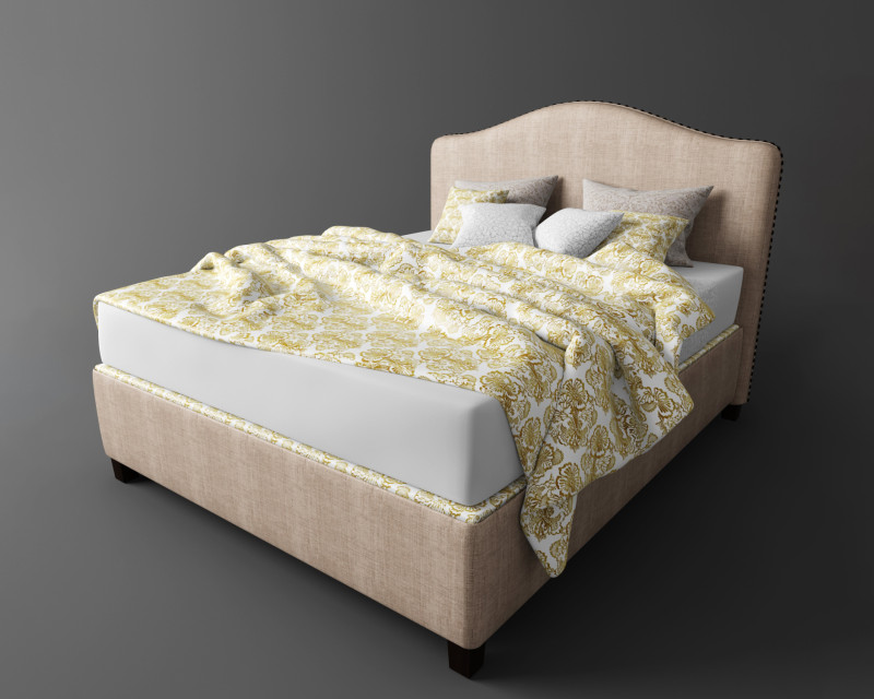 Bed with decorative nails Modelo 3D .c4d .max .obj .3ds .fbx .stl .blend 