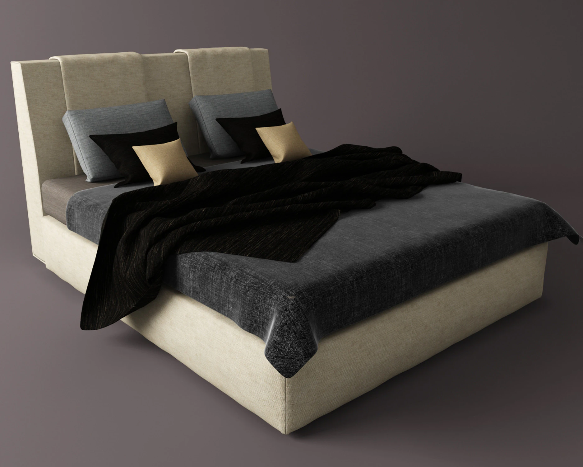 Bed Meridiani Andrews 3D Model .c4d .max .obj .3ds .fbx .stl .blend 
