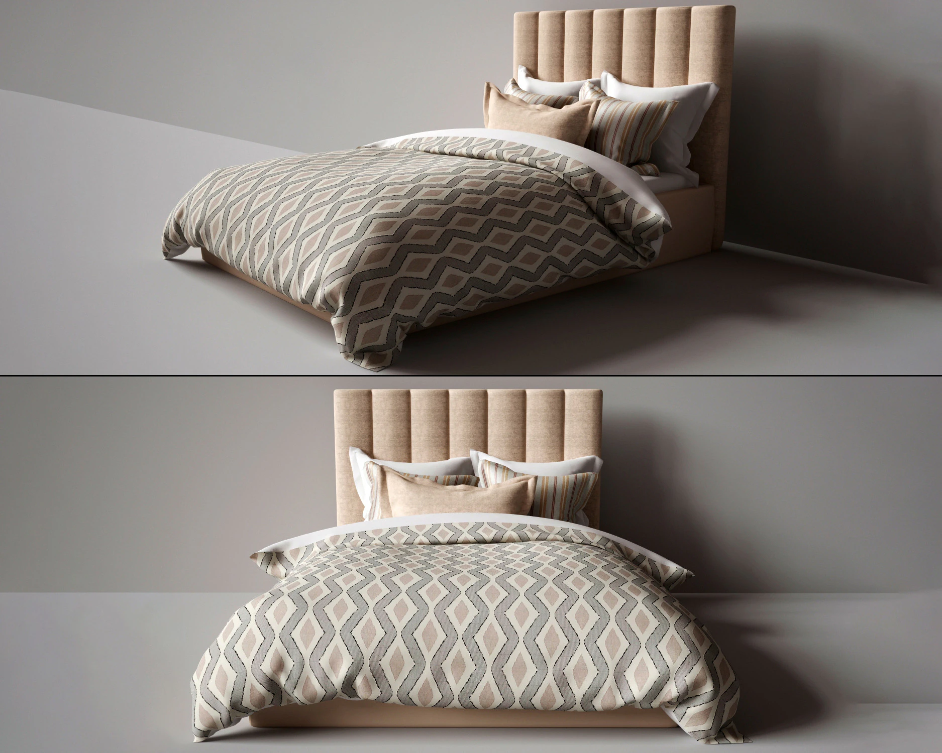 Bed Pufetto Belluno 3D Model .c4d .max .obj .3ds .fbx .stl .blend