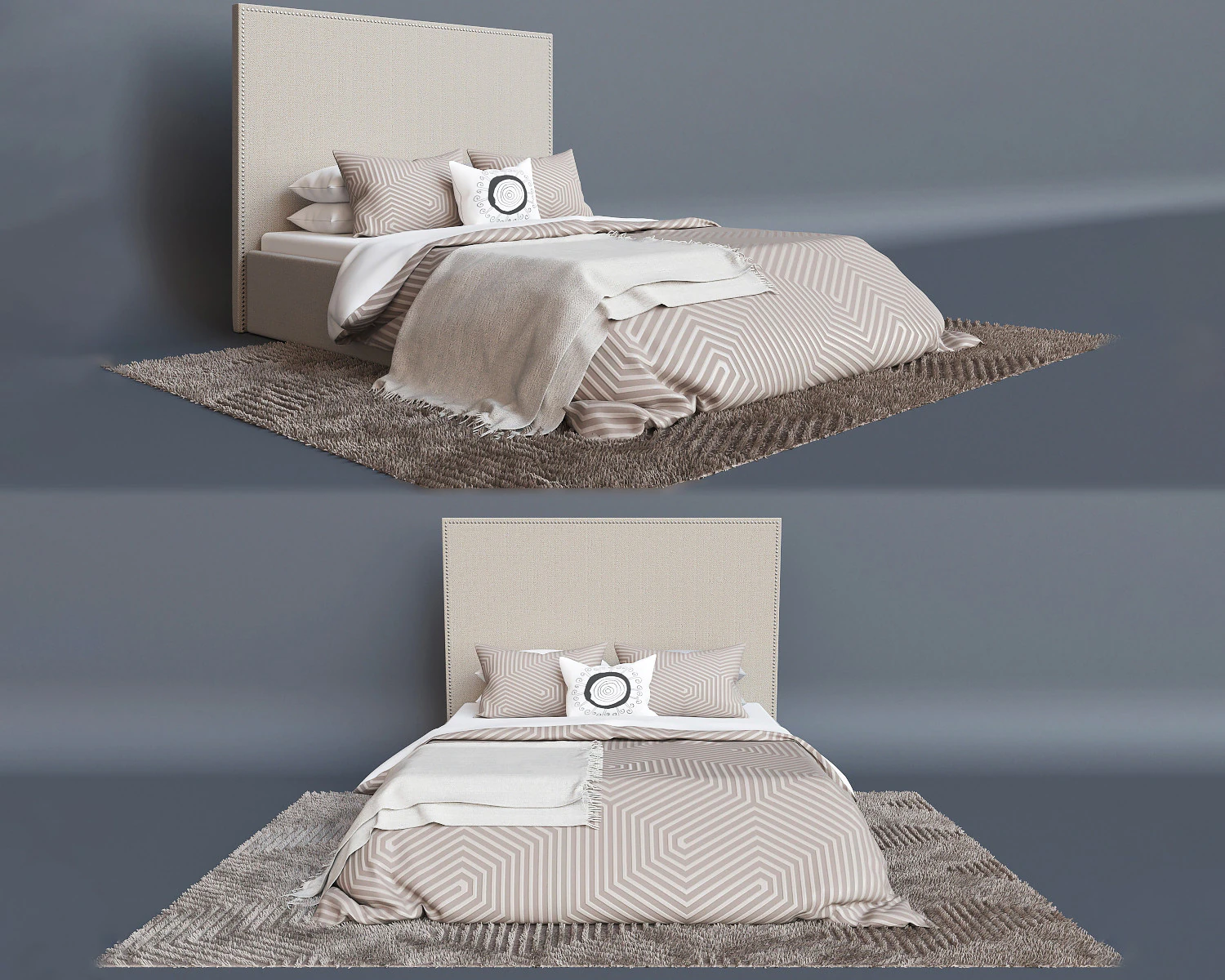 Bed Pufetto Juli 3D Model .c4d .max .obj .3ds .fbx .stl .blend 