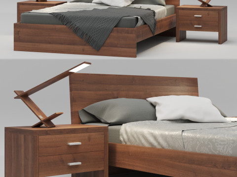 Bed RIVA 1920 Natura 2 3Dモデル