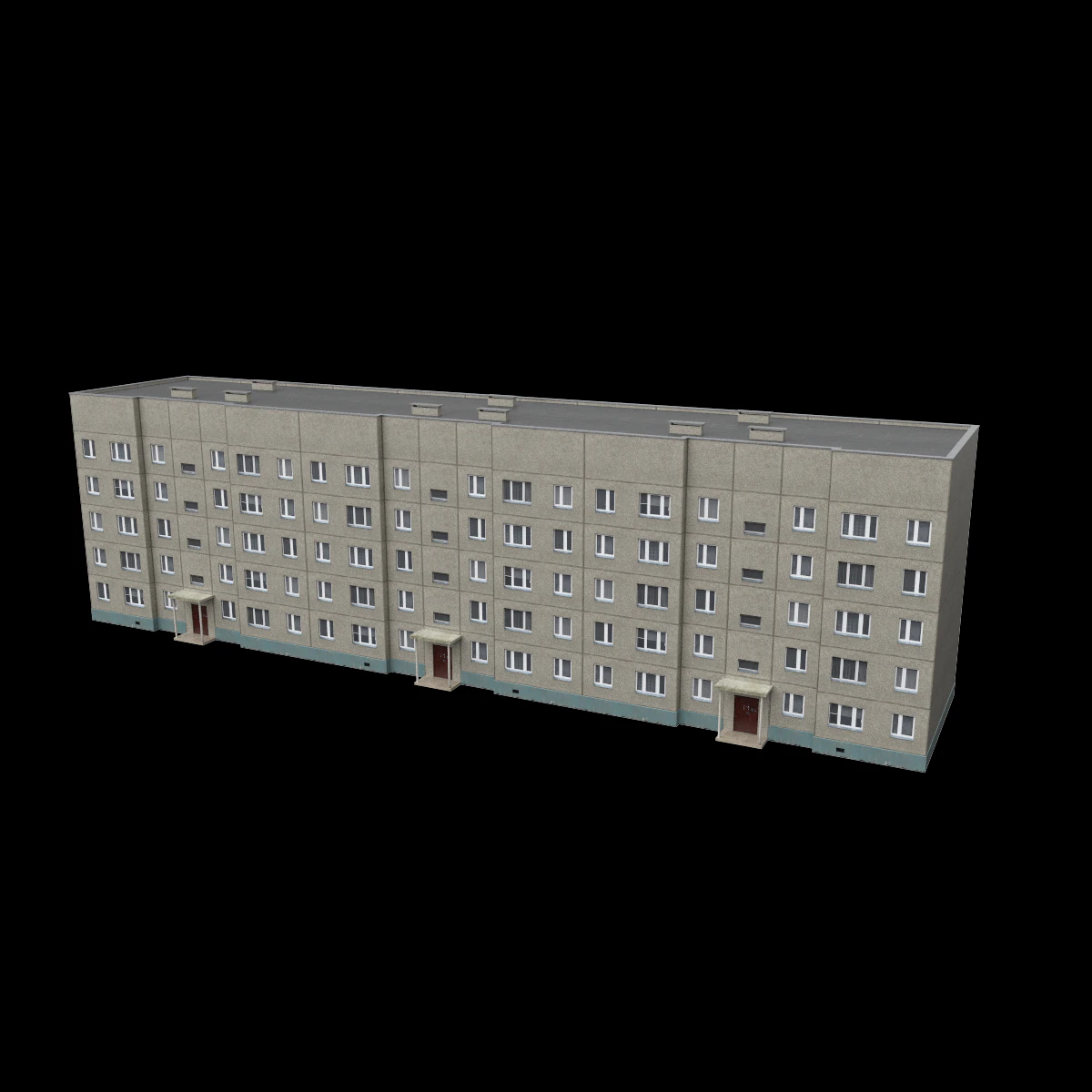 Russian panel house 3D Model .c4d .max .obj .3ds .fbx .stl .blend 