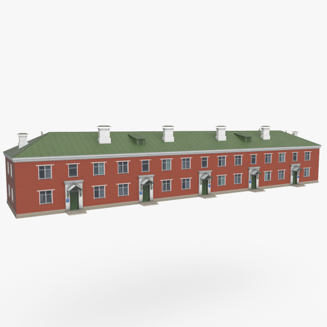 Two-storey residential house 3D Model .c4d .max .obj .3ds .fbx .stl .blend 