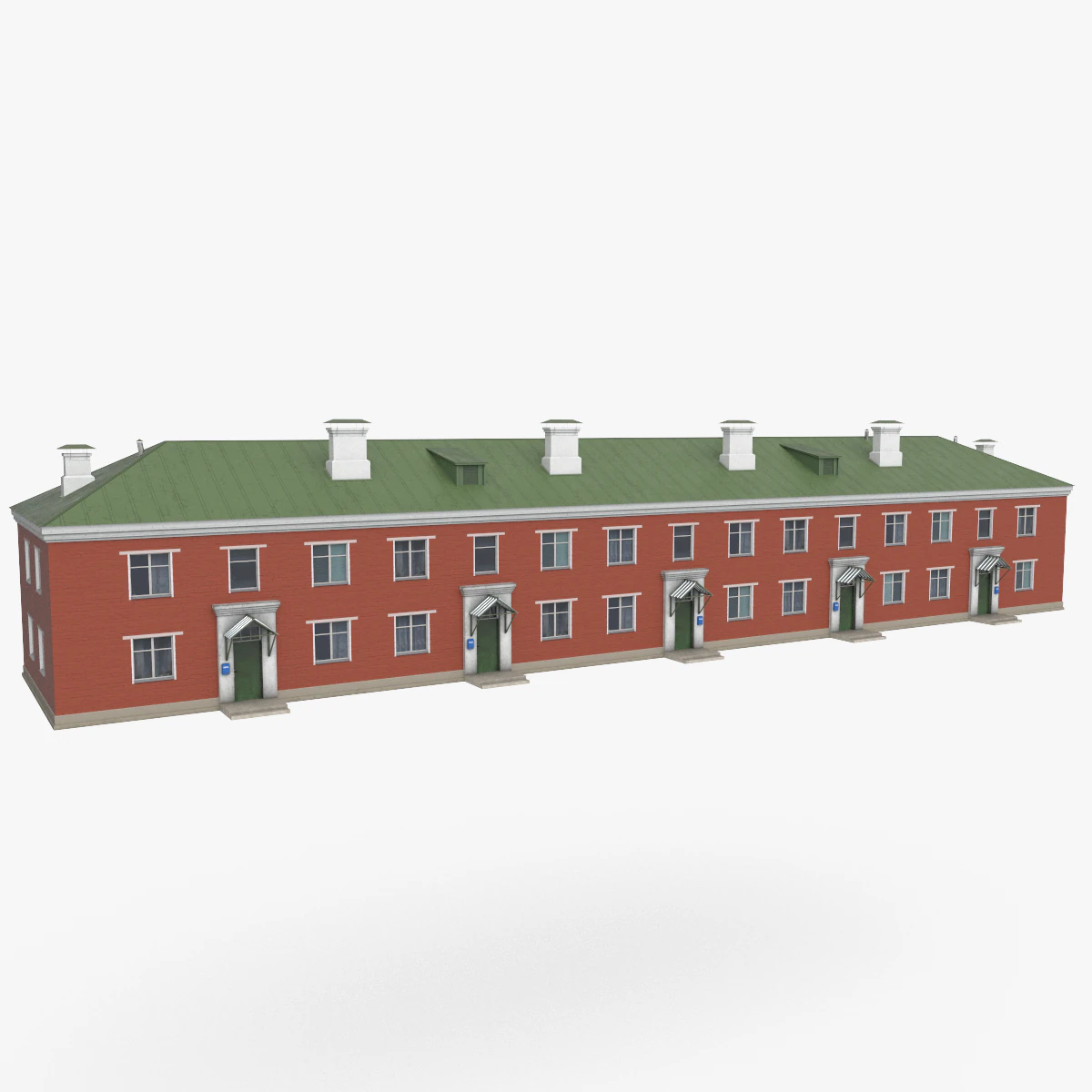 Two-storey residential house 3D Model .c4d .max .obj .3ds .fbx .stl .blend 