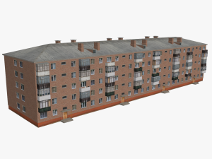 Russian Soviet brick house 3D Модель