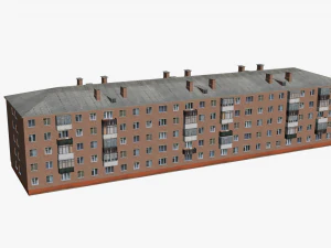 Russian Soviet brick house 3D Model