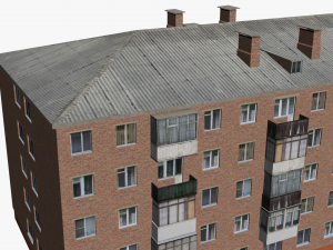 Russian Soviet brick house 3Dモデル