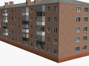 Russian Soviet brick house 3D Model