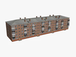 Russian Soviet brick house 3D Model