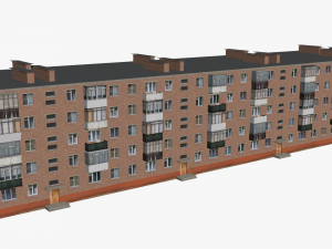 Russian Soviet brick house 2 3D Модель