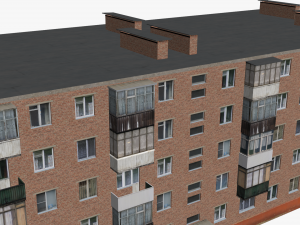 Russian Soviet brick house 2 3D Model