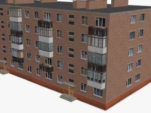 Russian Soviet brick house 2 3D Model
