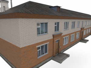 Two-color residential house model 3D Model