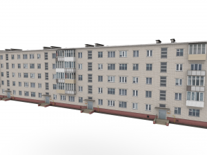 Russian Typical Brick House 3D Model