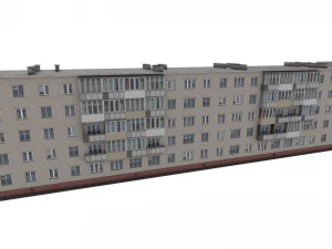 Russian Typical Brick House 3D Model