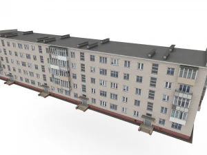 Russian Typical Brick House 3D Model