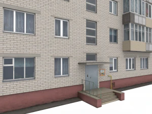 Russian Typical Brick House 3D Model