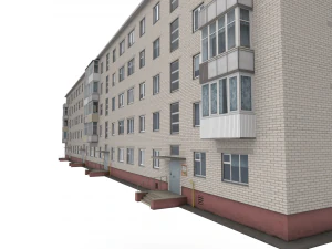 Russian Typical Brick House 3D Model