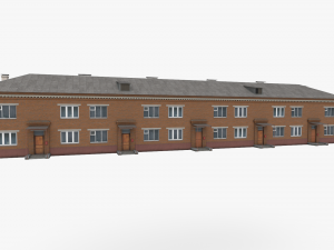 Two-storey residential house wuth brown brick 3D Модель
