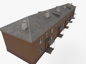 Two-storey residential house wuth brown brick 3D Модель