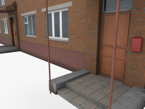 Two-storey residential house wuth brown brick 3D Модель