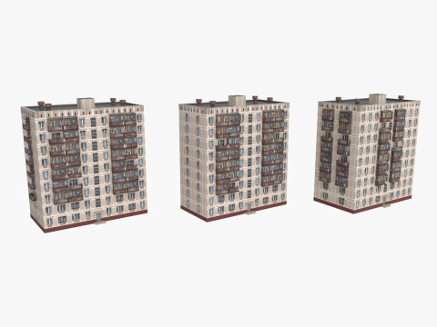 Russian panel houses 3Dモデル