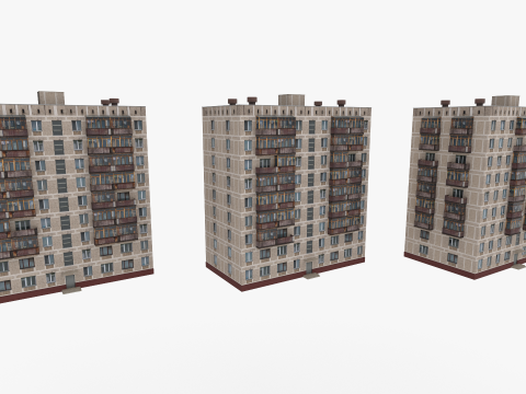 Russian panel houses Model 3D