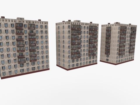 Russian panel houses Model 3D