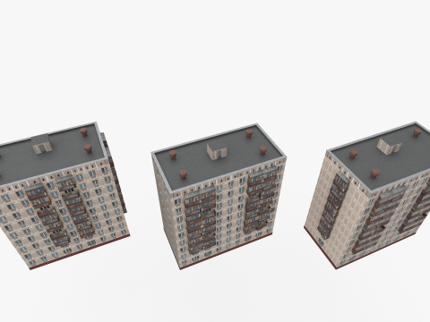 Russian panel houses Model 3D