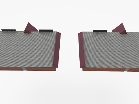 Russian shop with red brick Model 3D