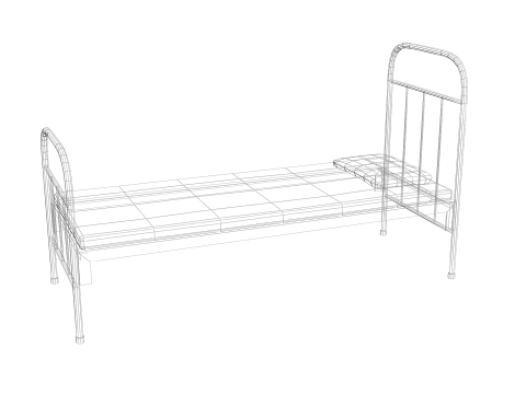 Army bed 3D-Modell
