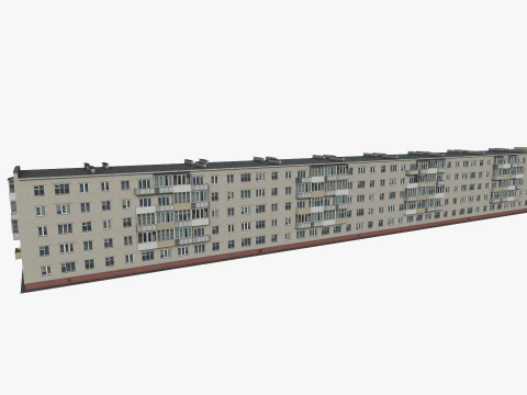Russian typical brick house 2 3D Model