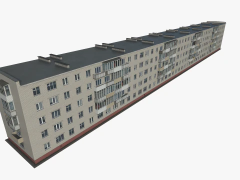 Russian typical brick house 2 3D Model