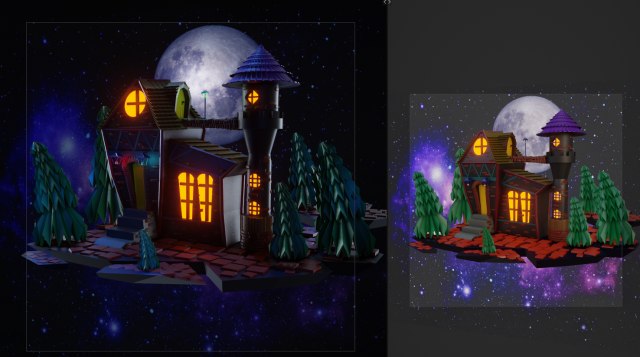 Castle at night 3D Model .c4d .max .obj .3ds .fbx .stl .blend 