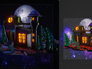 Castle at night 3D-Modell