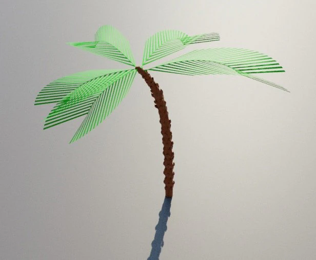 Beach palm tree 3D Model .c4d .max .obj .3ds .fbx .stl .blend 