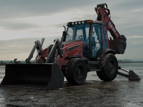 Crane truck PBR 4k Low-poly 3D Model