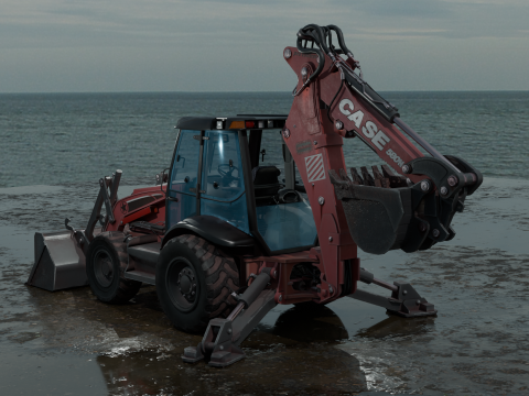 Crane truck PBR 4k Low-poly 3D Model