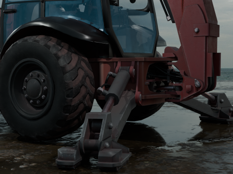 Crane truck PBR 4k Low-poly 3D Model