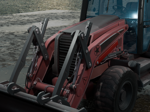 Crane truck PBR 4k Low-poly 3D Model