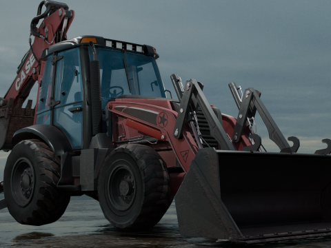 Crane truck PBR 4k Low-poly 3D Model