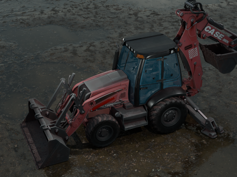 Crane truck PBR 4k Low-poly 3D Model